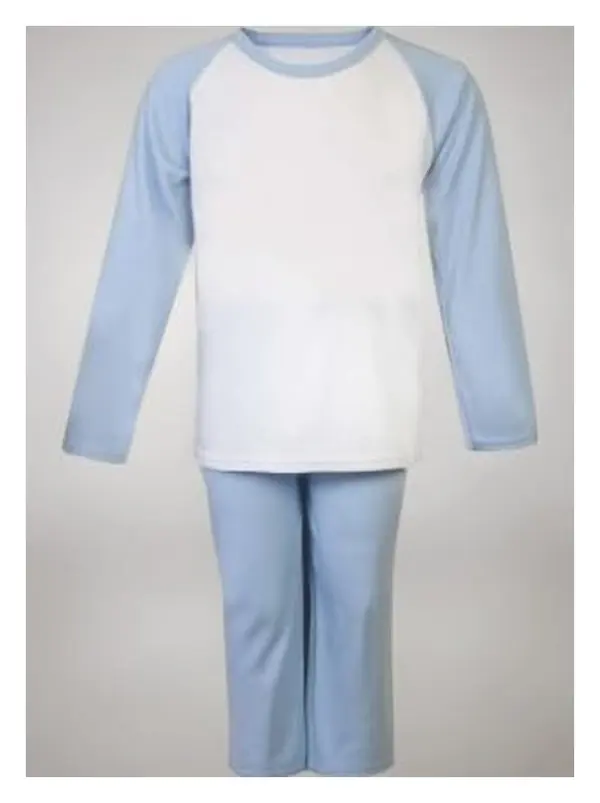 Blue and white kids pyjamas with white top