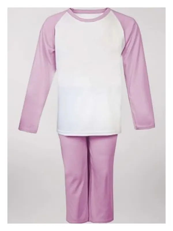 Pink and white kids pyjamas with white top